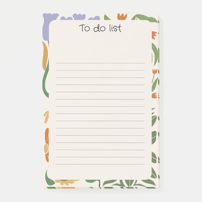 Post-it® Arrière - plan floral chic rose vert (Devant)