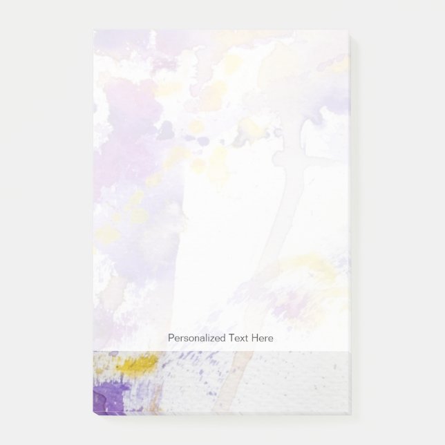 Post-it® arrière - plan jaune et pourpre d'aquarelle (Devant)