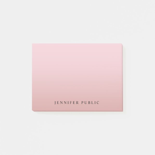 Post-it® Arrière - plan moderne Elegant Rose Modèle or (Devant)