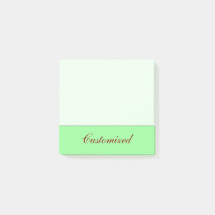 Post-it® Arrière - plan vert minimaliste + Nom élégant