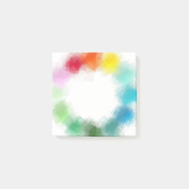 Post-it® Art Abstrait Arc-en-ciel Couleurs orange jaune rou (Devant)