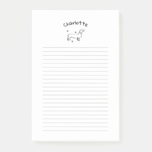 Post-it® Art Dachshund Minimaliste - Votre texte, votre sty