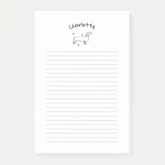Post-it® Art Dachshund Minimaliste - Votre texte, votre sty