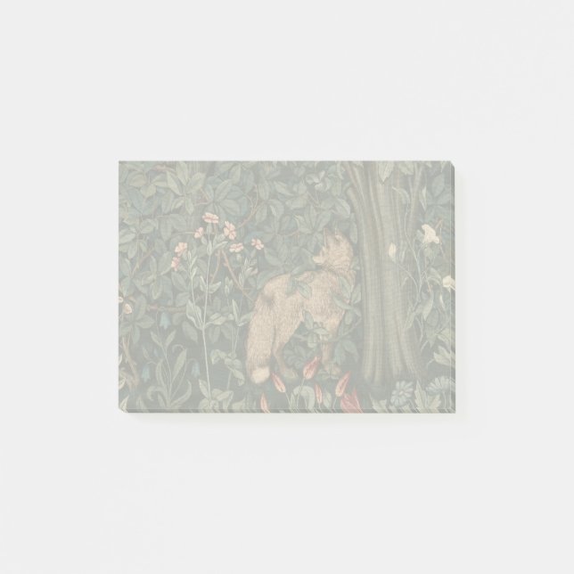 Post-it® Art de faune de renard de verdure de William Morri (Devant)