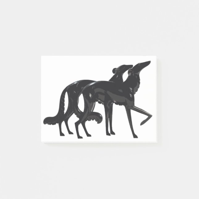 Post-it® Art Déco Borzoi Duo noir (Devant)