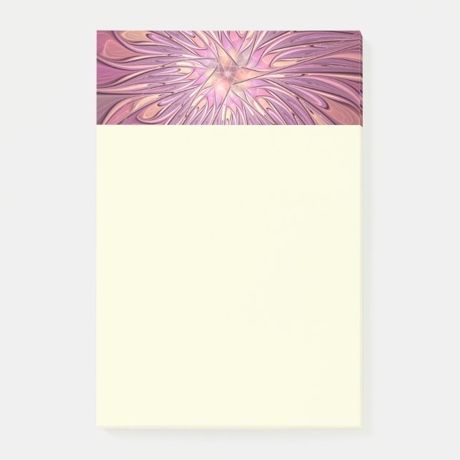 Post-it® Art floral fractal moderne abstrait couleurs de ba (Devant)