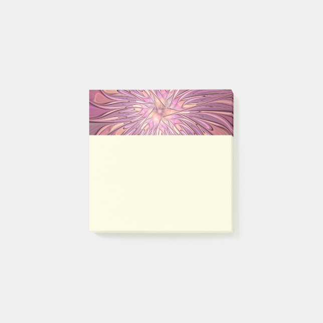 Post-it® Art floral fractal moderne abstrait couleurs de ba (Devant)