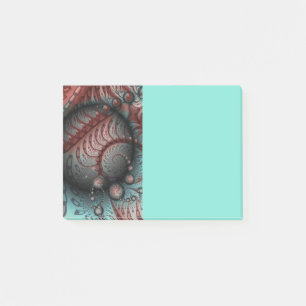 Post-it® Art fractal abstrait vif marron bleu