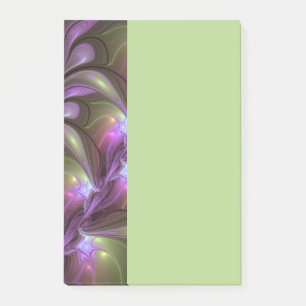 Post-it® Art fractal abstrait violet pourpre kaki coloré