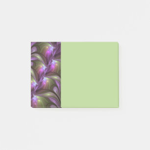 Post-it® Art fractal abstrait violet pourpre kaki coloré