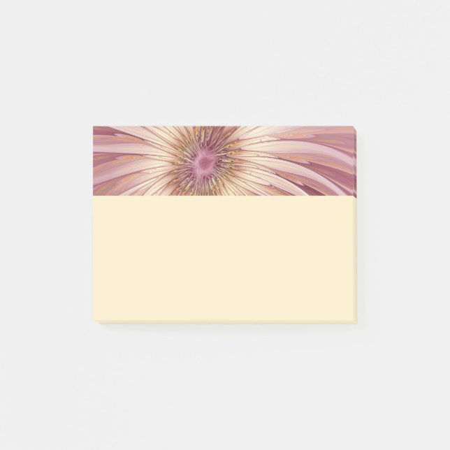 Post-it® Art fractal de fleurs abstraites et nuances de bor (Devant)