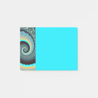 Art fractal spirale abstrait bleu turquoise orange