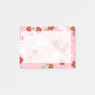 Post-it® Art japonais : Sakuras et lapins roses