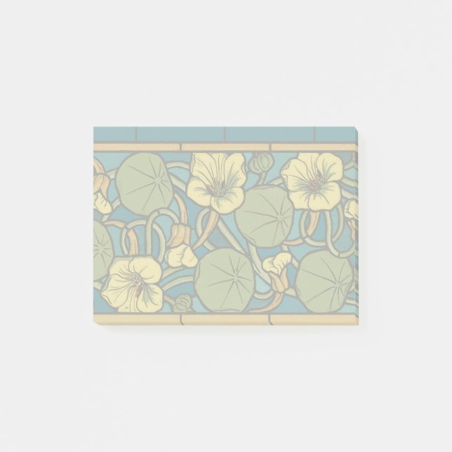 Post-it® Art Nouveau Nasturtium Bleu Or floral Verneuil (Devant)
