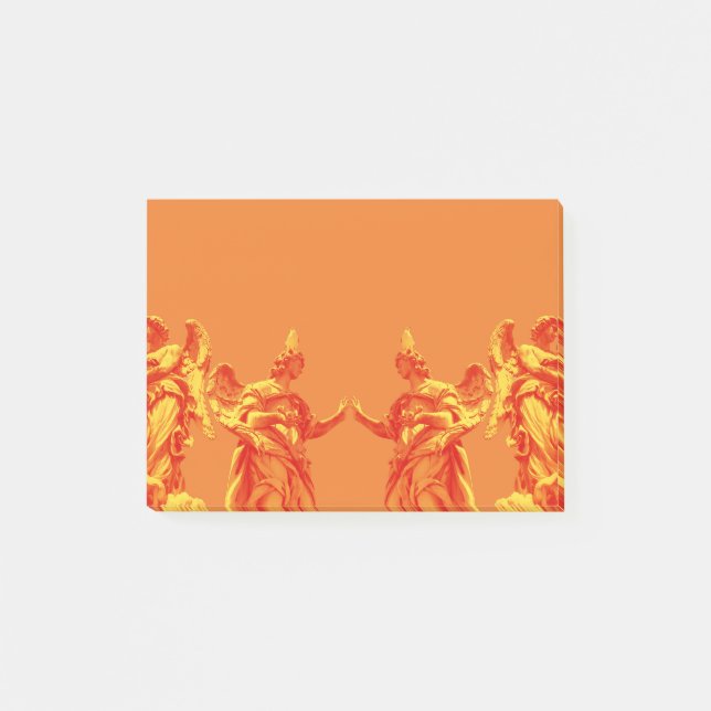 Post-it® Art numérique de couleur orange avec sculptures (Devant)