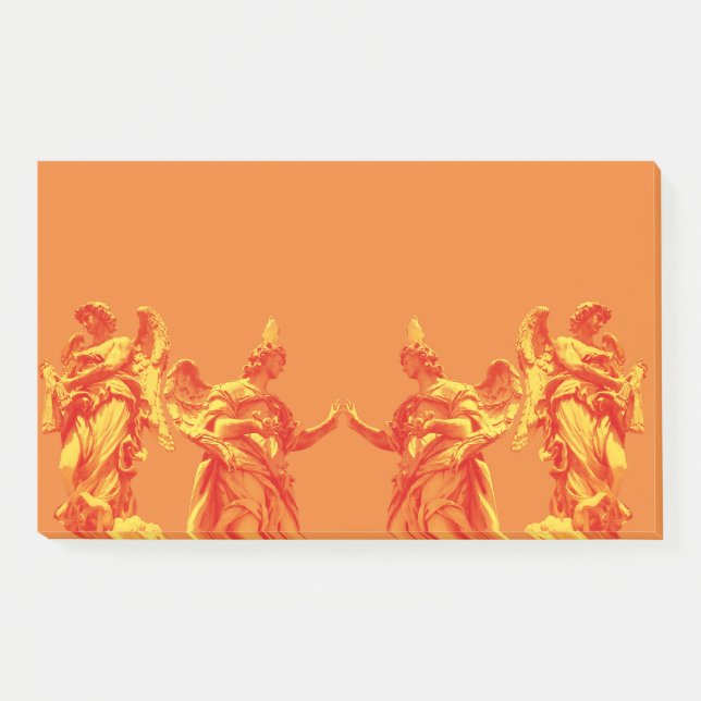 Post-it® Art numérique de couleur orange avec sculptures (Devant)