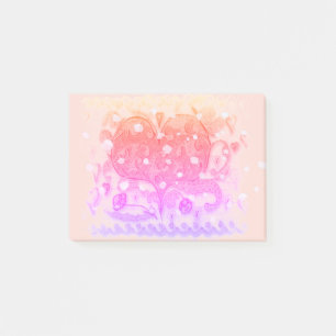 Post-it® Art populaire Rosemaling Coeur rose & feuilles, fl
