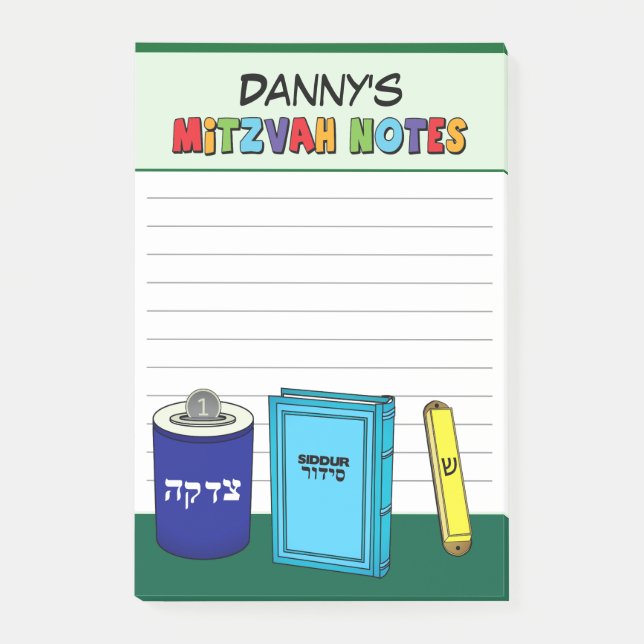Post-it® Articles de Mitzvah personnalisés - Vert (Devant)