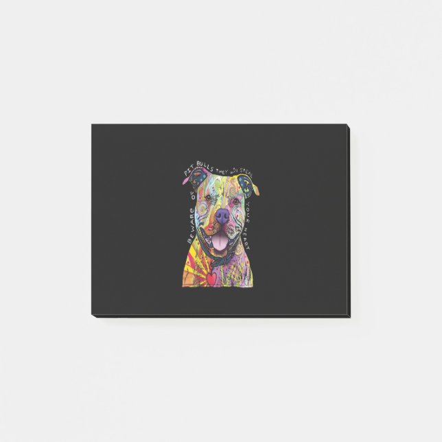 Post-it® attention aux chiens Pitbull, ils vous voleront le (Devant)