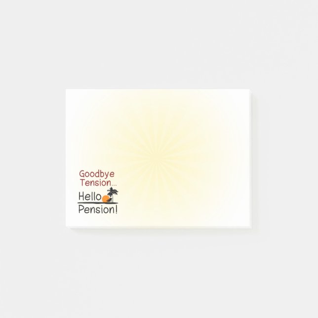 Post-it® Au revoir tension, bonjour retraite drôle de (Devant)