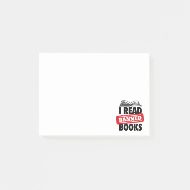 Post-it® Audacieux « Je lis des livres interdits » Bookish  (Devant)