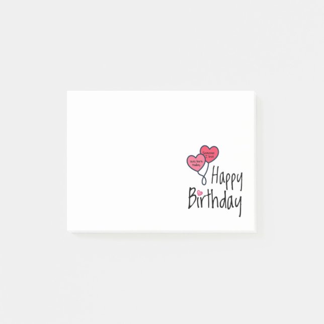 Post-it® Aujourd'hui est l'anniversaire de quelqu'un que j' (Devant)