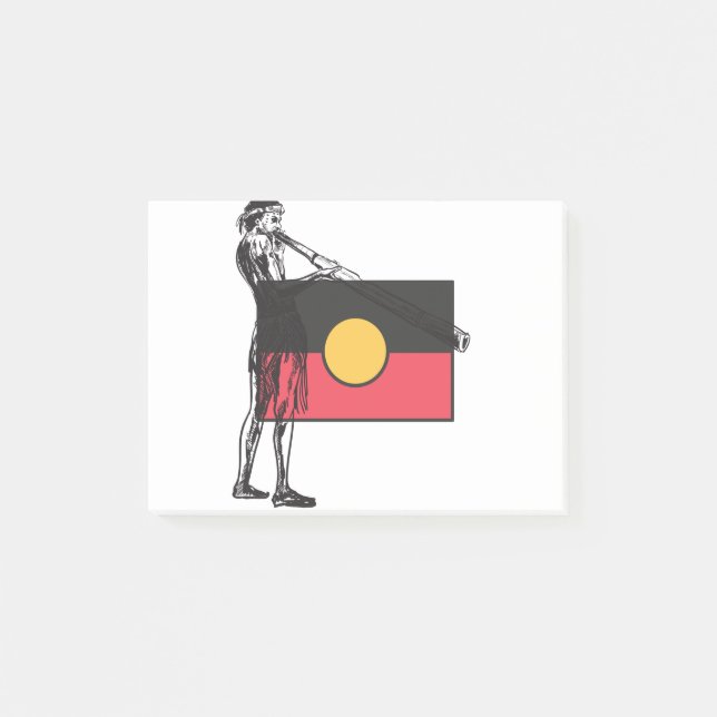 Post-it® Australian Aboriginal Flag And Aborigin (Devant)