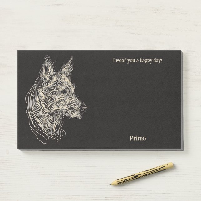Post-it® Australian Kelpie Nom du chien d'art Abstrait (Sur un bureau)