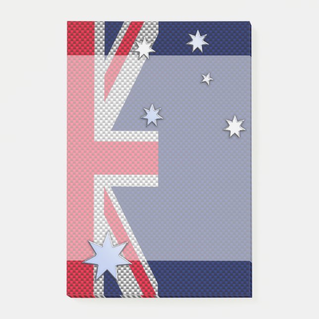 Post-it® Australie Design en fibre de carbone Style Chrome (Devant)