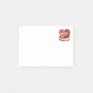 Post-it® Autocollant Panda Rouge Drôle Fondu Épuisé Migno