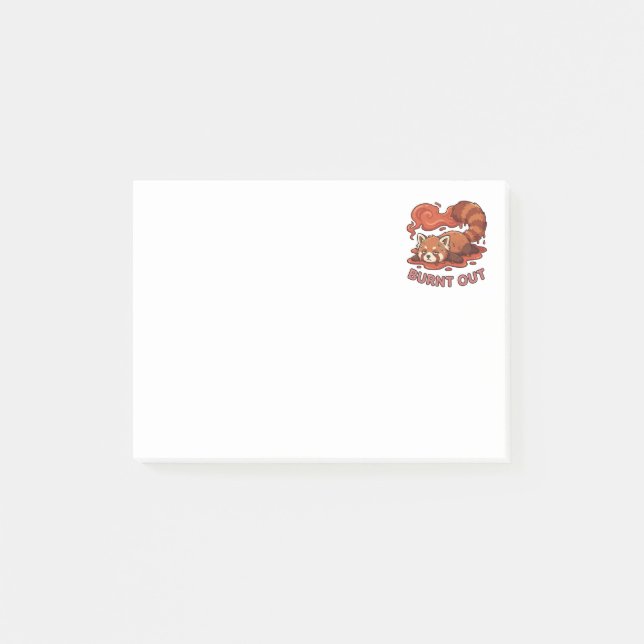 Post-it® Autocollant Panda Rouge Drôle Fondu Épuisé | Migno (Devant)