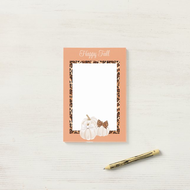 Post-it® Automne Citrouille mignonne Bonne Automne (Sur un bureau)