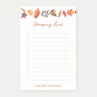 Post-it® Automne Feuilles Automne Liste d'achats Personnali