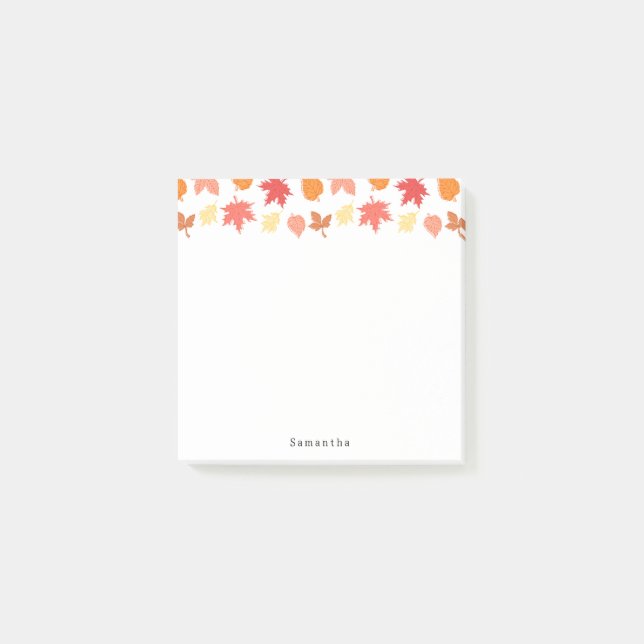 Post-it® Automne Feuilles d'automne Nom personnalisé (Devant)