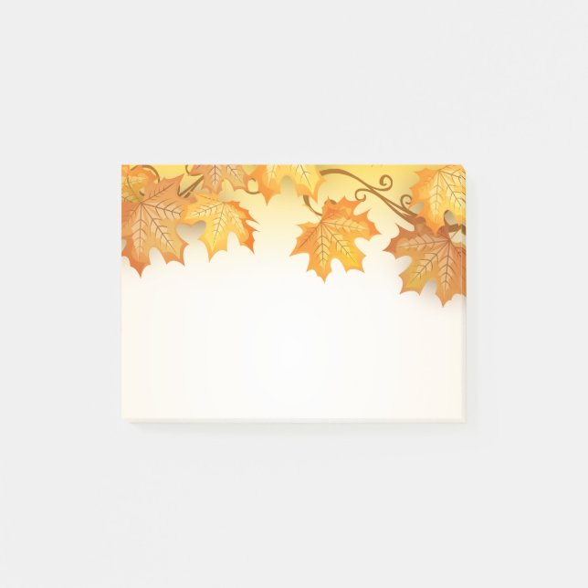 Post-it® Automne Feuilles Orange Automne Rustique Pays (Devant)