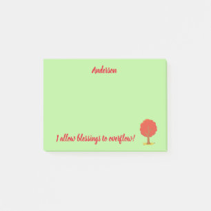 Post-it® Autoriser les bénédictions affirmations positive