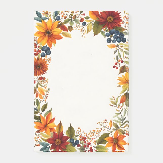 Post-it® Autumn Theme Flowers & Berries (Devant)
