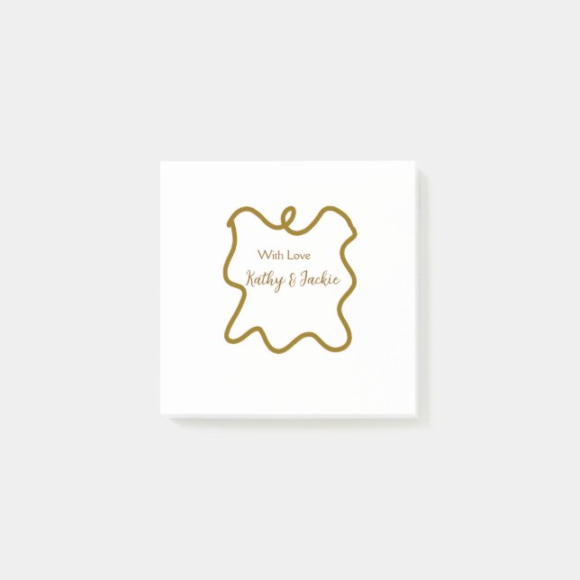 Post-it® Avec amour ajout nom couple mariage frontière espa (Devant)