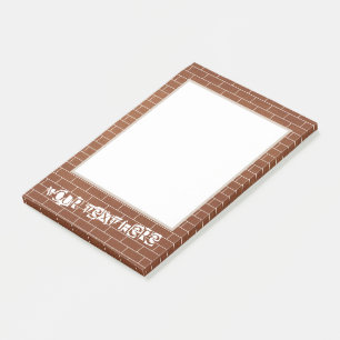 Post-It avec mur de briques et texte personnalisé