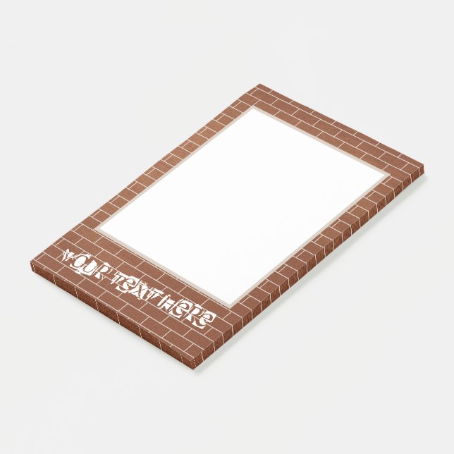 Post-It avec mur de briques et texte personnalisé (Incliné)
