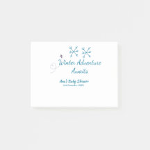 Aventure d'hiver attend bébé fête bleu flocon de n