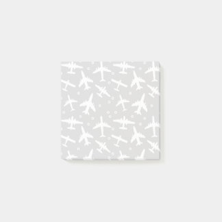Post-it® Avion à motif gris et blanc