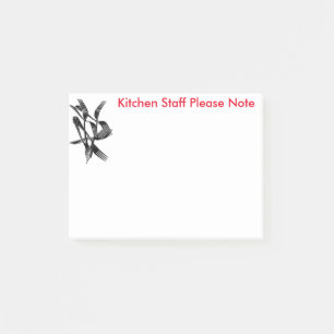 Post-it® Avis au personnel de cuisine