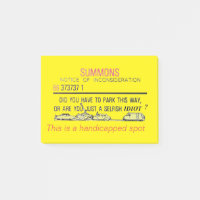 Avis de stationnement pour les personnes handicapé