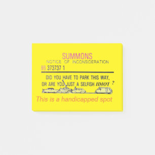 Post-it® Avis de stationnement pour les personnes handicapé