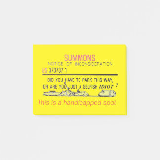 Post-it® Avis de stationnement pour les personnes handicapé