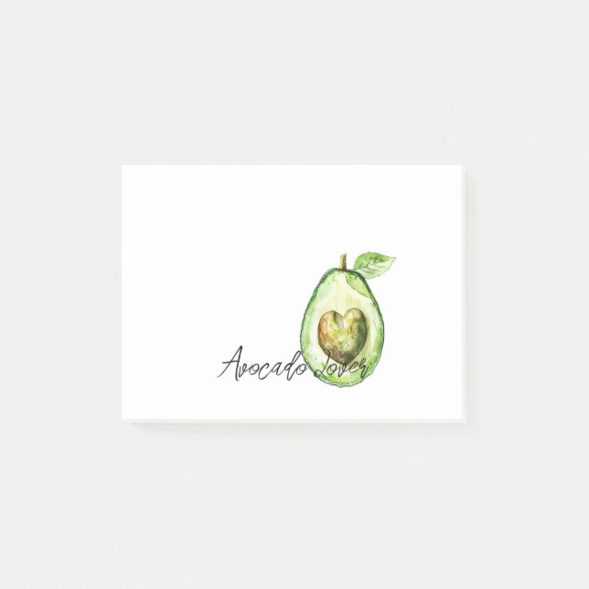 Post-it® Avocat Cœur Rayures Vertes (Devant)