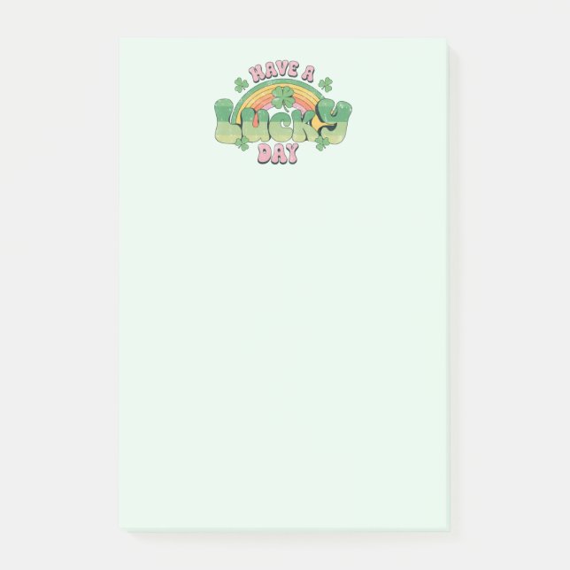 Post-it® Ayez une Typographie rétro de jour chanceux (Devant)