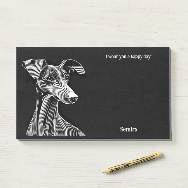 Post-it® Azawakh Abstrait Art Dog Name (Sur un bureau)