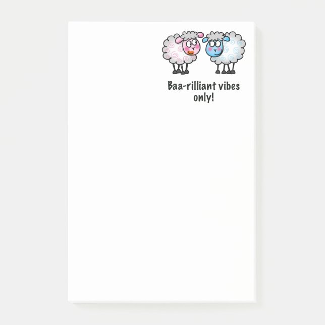 Post-it® Baa-rilliant - Cute Cartoon Sheep Pair (Devant)